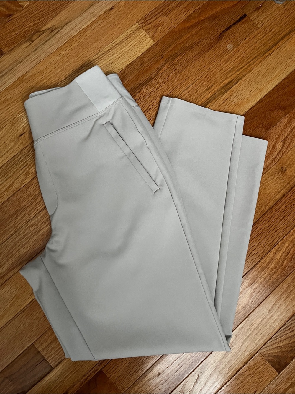 Athleta Cream High-Rise Ponte Pants